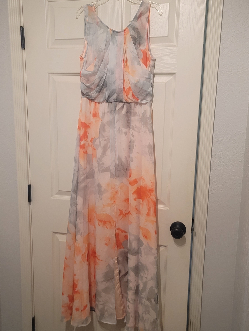 Women's Orange & Gray Watercolor Maxi Dress Vince Camuto